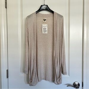 Zara Beige Draped Cardigan